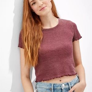 American Eagle Waffle Baby Tee